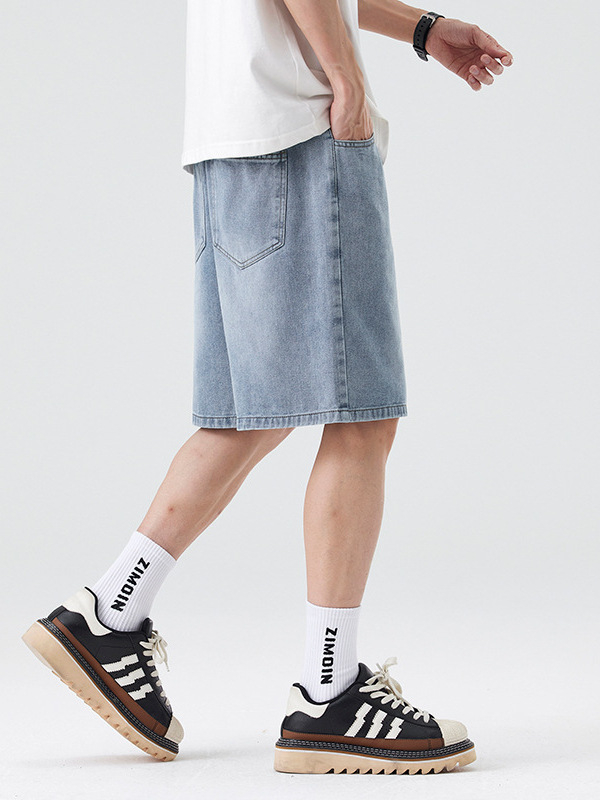 Radničke denims šorceve s više džepova – prozračne, otporne, ljeto, športski stil (60,8% pamuk, 30,2% poliester, 9,0% regenerirane celuloze)