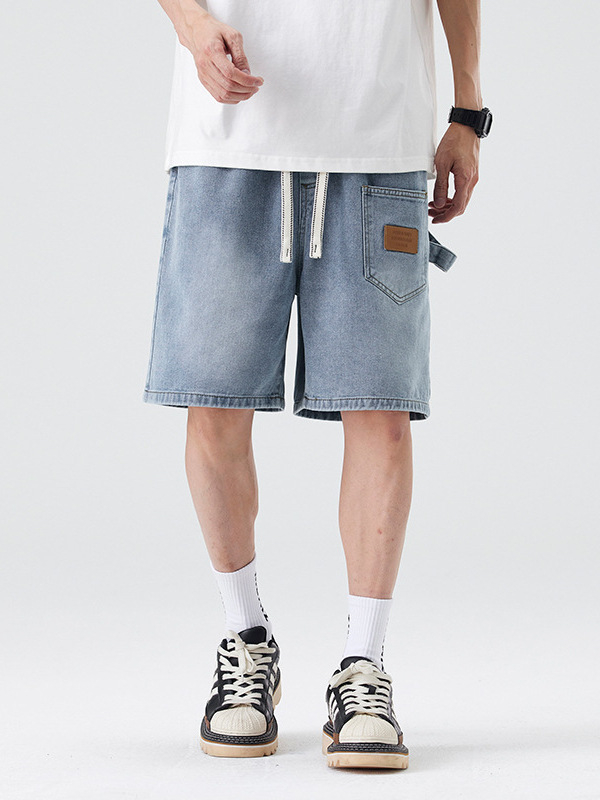 Radničke denims šorceve s više džepova – prozračne, otporne, ljeto, športski stil (60,8% pamuk, 30,2% poliester, 9,0% regenerirane celuloze)