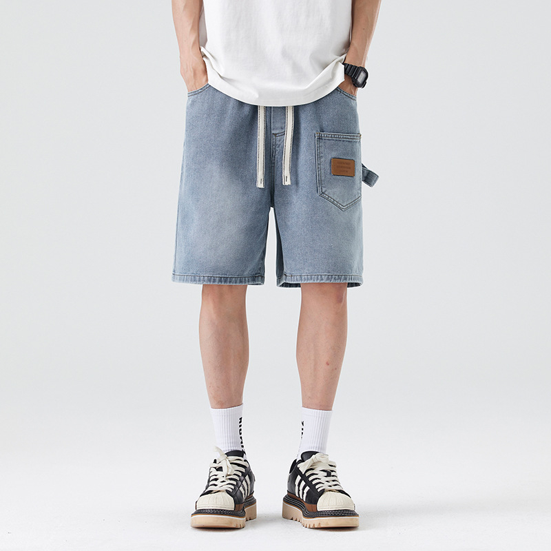 Radničke denims šorceve s više džepova – prozračne, otporne, ljeto, športski stil (60,8% pamuk, 30,2% poliester, 9,0% regenerirane celuloze)