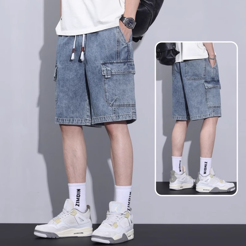 Muške traper šorceve, pamucni rastezljiv denim, mikroelastičnost, ravni kroj, pet duljina, ljeto