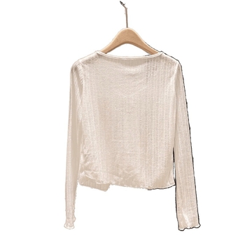 Kardigan s vezicama za vezivanje, UPF40+ zaštita od sunca, pamuk, dugi rukav, ležerni kroj, moto stil