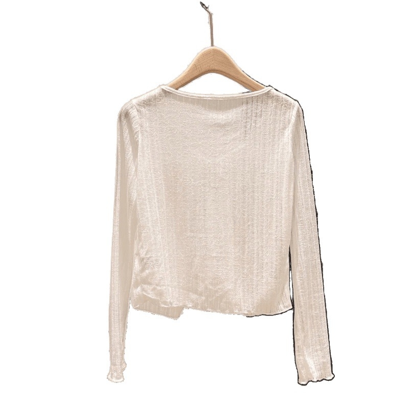 Kardigan s vezicama za vezivanje, UPF40+ zaštita od sunca, pamuk, dugi rukav, ležerni kroj, moto stil