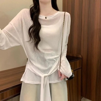 Ženska bluza s dugim rukavima za zaštitu od sunca, izuzetno tanka tkanina, pamuk i regenerirana celuloza, UPF30+