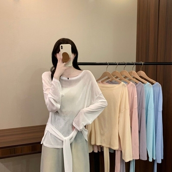 Ženska bluza s dugim rukavima za zaštitu od sunca, izuzetno tanka tkanina, pamuk i regenerirana celuloza, UPF30+