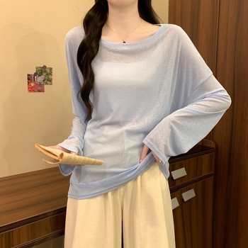 Ženska bluza s dugim rukavima za zaštitu od sunca, izuzetno tanka tkanina, pamuk i regenerirana celuloza, UPF30+