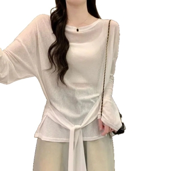 Ženska bluza s dugim rukavima za zaštitu od sunca, izuzetno tanka tkanina, pamuk i regenerirana celuloza, UPF30+