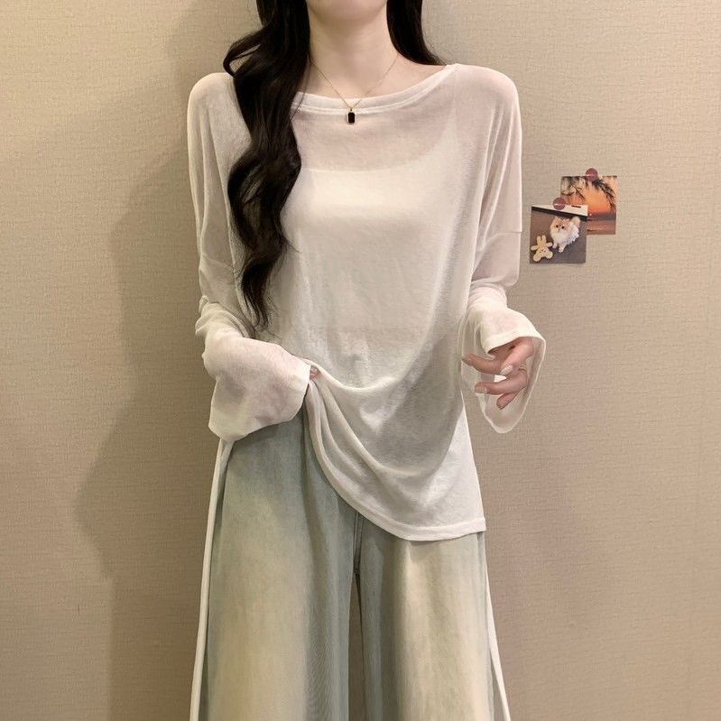 Ženska bluza s dugim rukavima za zaštitu od sunca, izuzetno tanka tkanina, pamuk i regenerirana celuloza, UPF30+