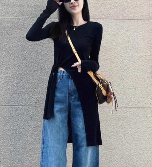 Слънцезащитна покривна риза с френски стил, А-линейна кройка, дълги ръкави, средна дължина, нейлон/полиестер смес, UPF30+