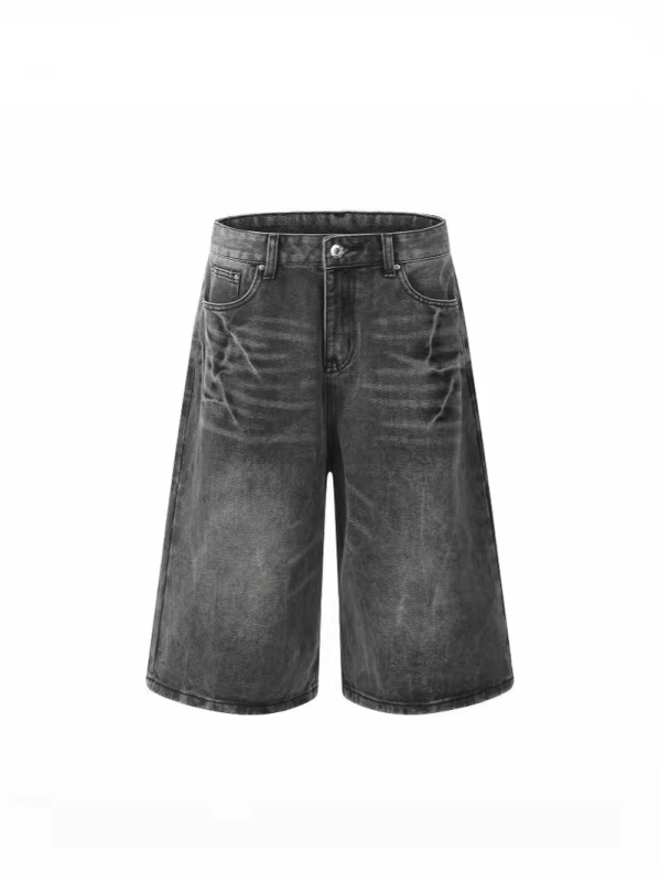 Traper kratke hlače, hip-hop stil, vintage dojam, opušteni ravni kroj, srednji pojas, zatvarač (65% pamuk)