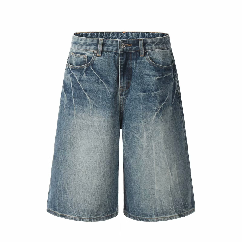 Traper kratke hlače, hip-hop stil, vintage dojam, opušteni ravni kroj, srednji pojas, zatvarač (65% pamuk)