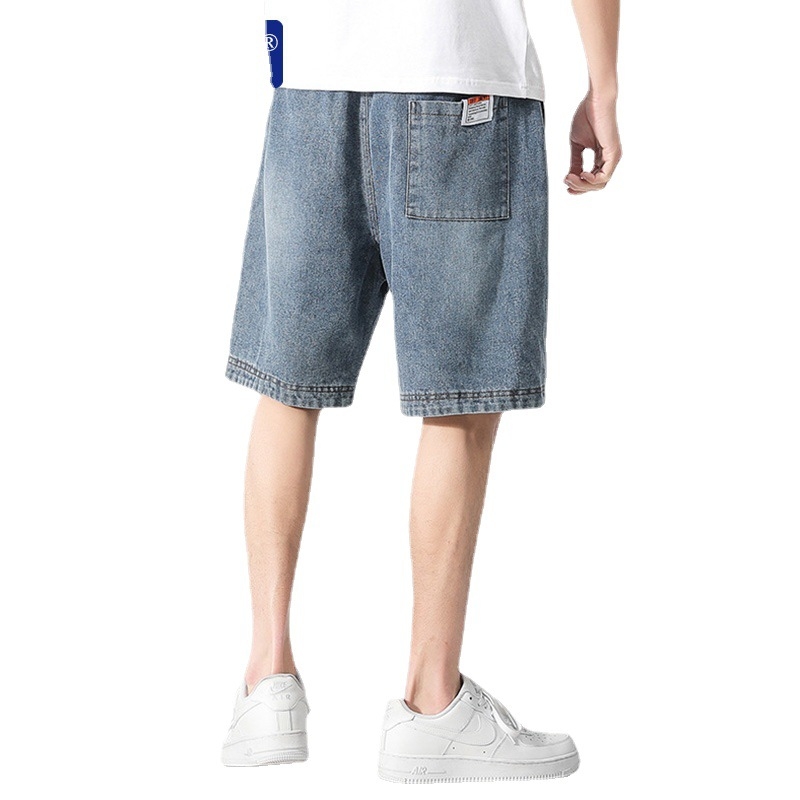 Muške Džins Šorceve, Oprane, Pet-četvrtine Duljine, Slobodan Kroj, Korejski Stil, 58,5% Pamuk