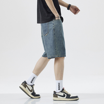 Muške Lyocell denim kratke hlače – ležerni kroj, srednji pojas, korejski stil, više džepova, lagane