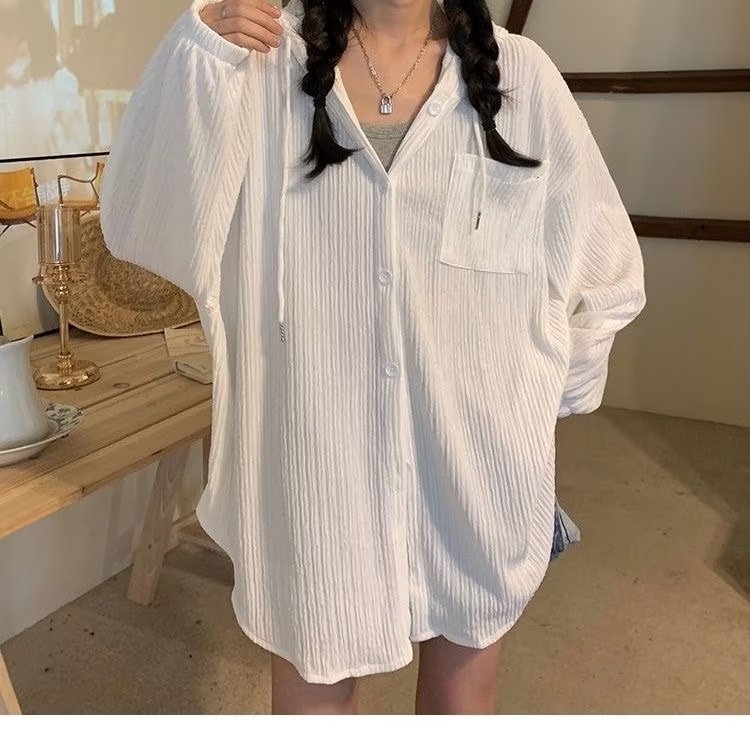 Ženski kardigan s kapuljom, UV zaštita UPF50+, srednja duljina, slobodan kroj, od poliestera, tanak materijal