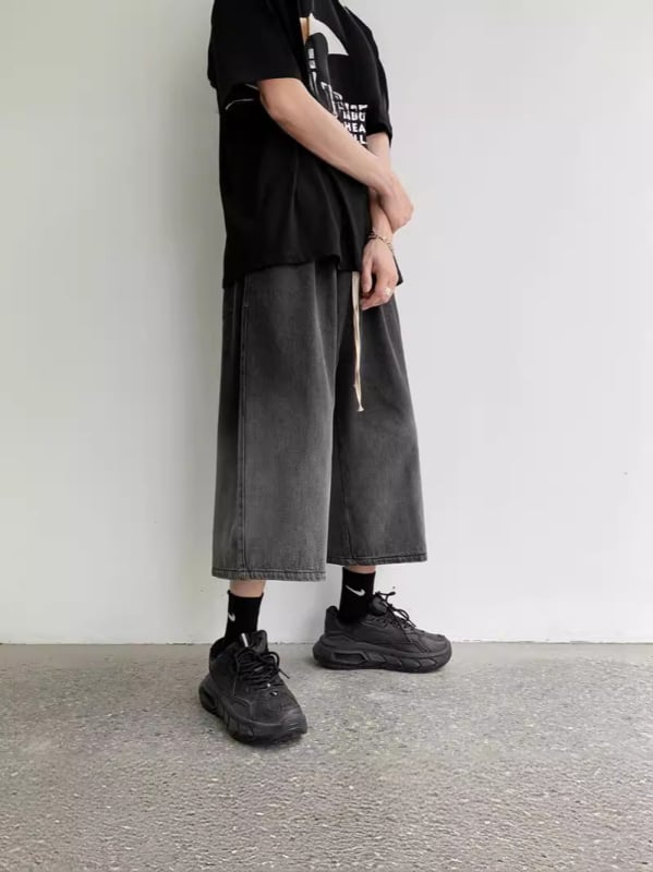 Muške cropped traper hlače, ravni kroj, 84% pamuk, ljetni model