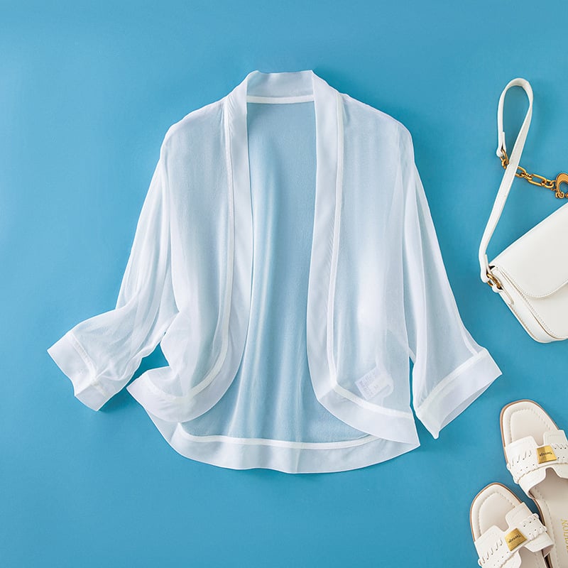 Barbil svilen kardigan, 95% svile, UPF40+ zaštita od sunca, 3/4 rukavi, pravilan kroj