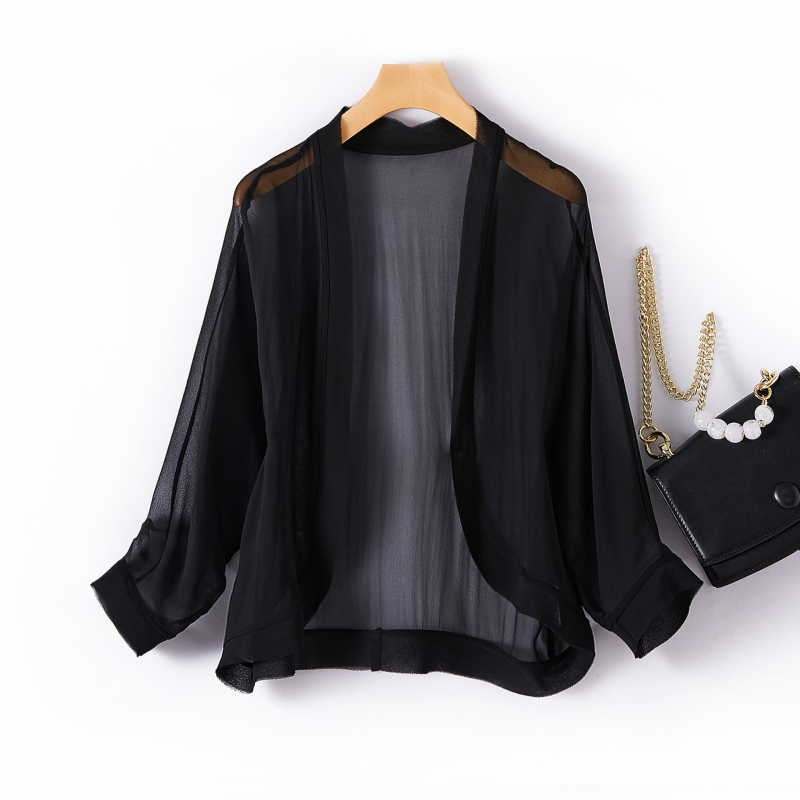 Barbil svilen kardigan, 95% svile, UPF40+ zaštita od sunca, 3/4 rukavi, pravilan kroj