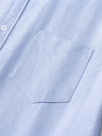 Cămașă în stil cardigan, mâneci lungi, guler, buzunar, bumbac 96%+