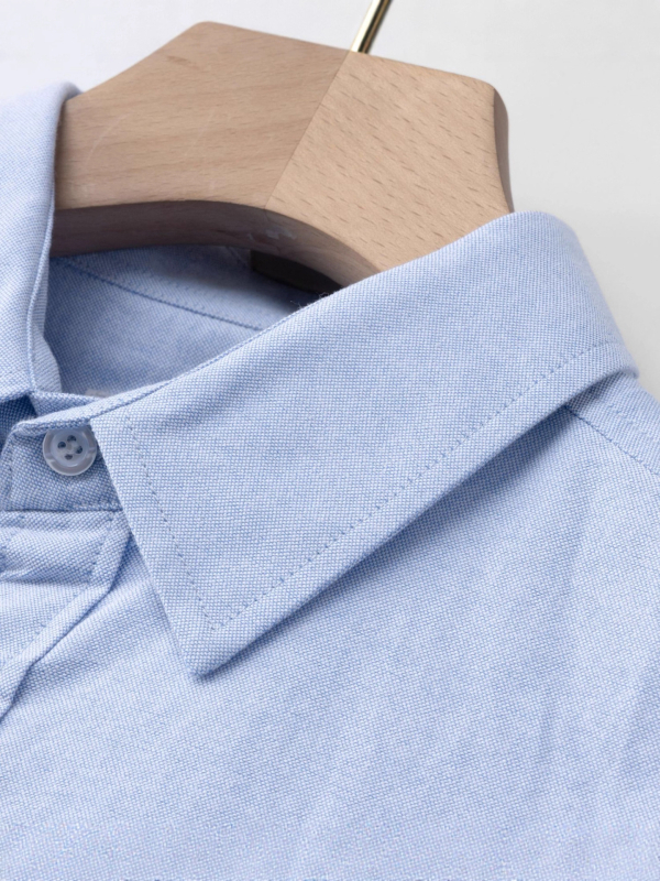 Cămașă în stil cardigan, mâneci lungi, guler, buzunar, bumbac 96%+