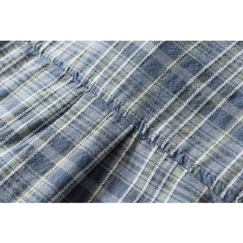 Cămașă pentru bărbați în stil retro japonez, model în carouri, gulă cu rever, croială lejeră