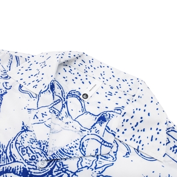 Cămașă cu imprimeu Zeul Soarelui — stil retro, mânecă scurtă, guler rever, croială lejeră