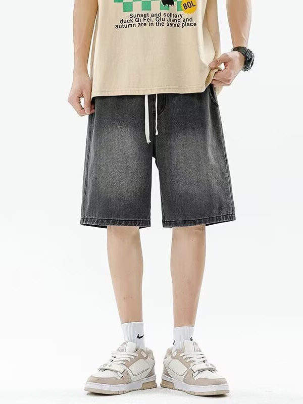 Muške pamucne šorceve s ravnim krojem i vezicama u struku – ljeto, ležerni stil