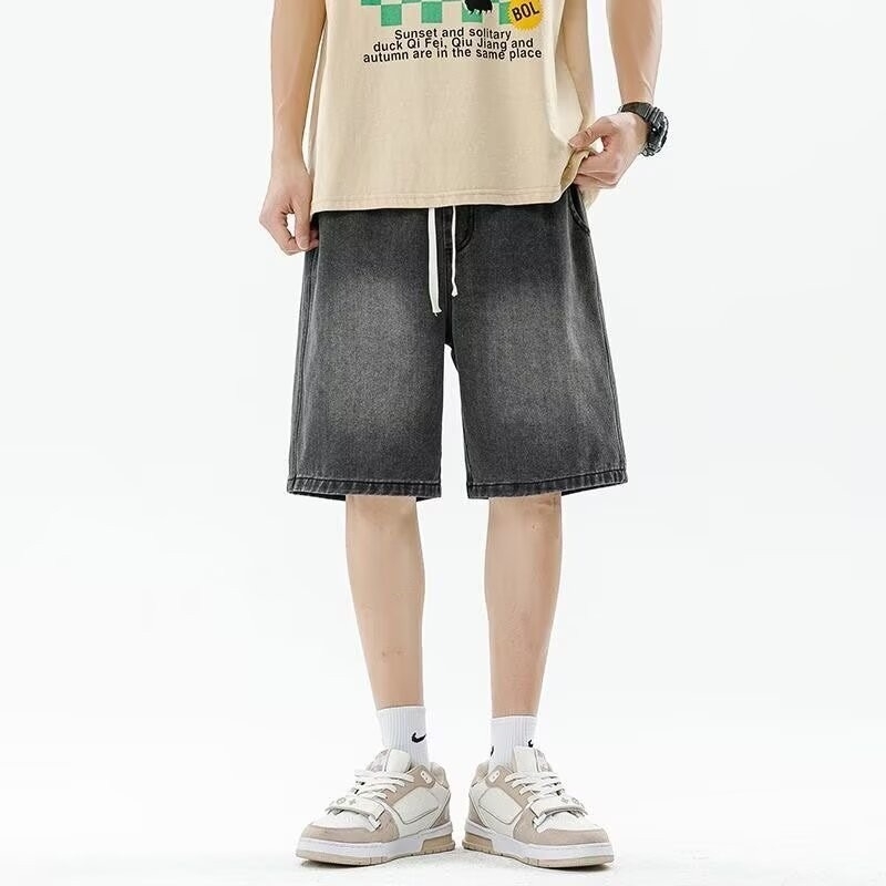 Muške pamucne šorceve s ravnim krojem i vezicama u struku – ljeto, ležerni stil