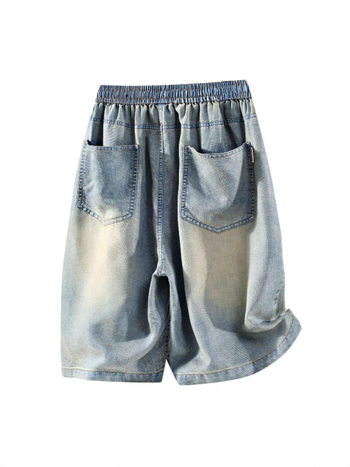 Lyocell denim šorc, slobodan kroj, mikroelastičan, ljeto 2025