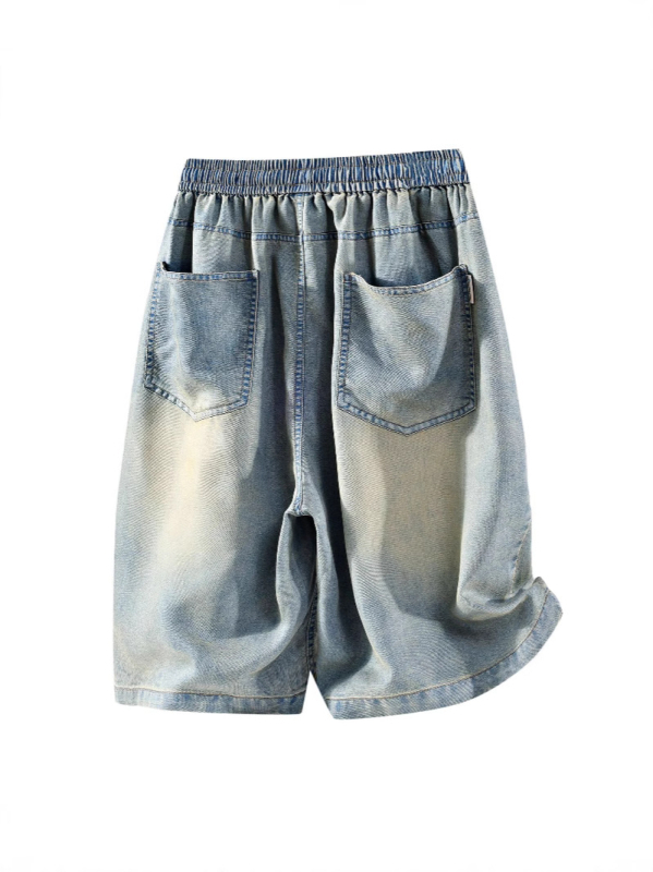 Lyocell denim šorc, slobodan kroj, mikroelastičan, ljeto 2025