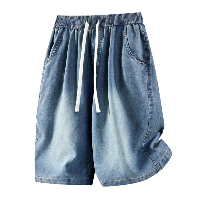 Lyocell denim šorc, slobodan kroj, mikroelastičan, ljeto 2025