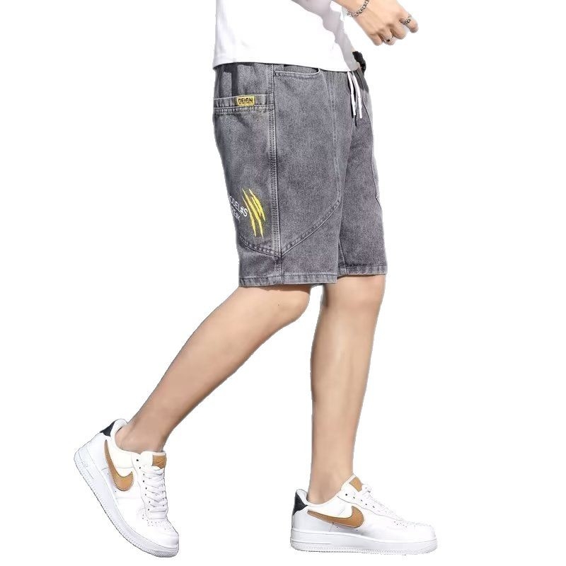 Muške traper šorceve za ljeto, ravni kroj, pamuk, korejski stil