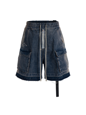 Unisex traper kratke hlače s šavom Cat Whiskers, High Street stil, više džepova, pamuk denim, ravni kroj, ljeto 2024