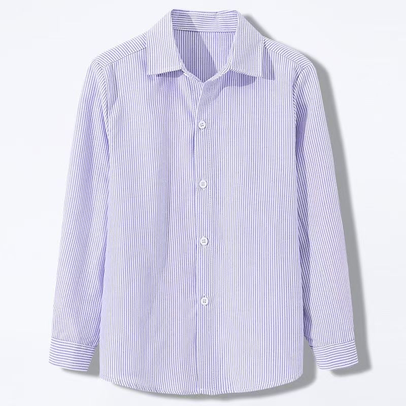 Cămașă bărbătească în dungi, cu mânecă lungă, croială lejeră, stil coreean, guler rever