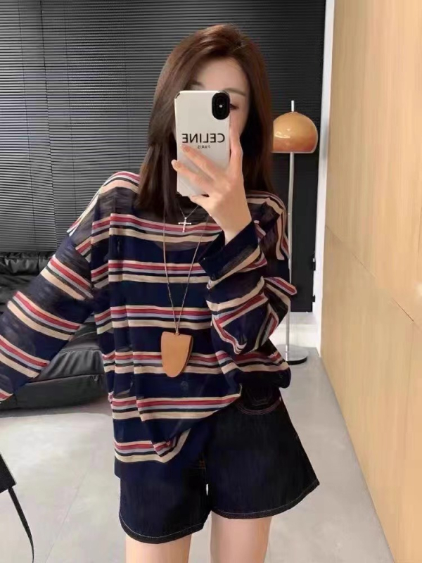 Ženska bluza s okruglim izrezom, dugi rukav, ležeran kroj, ultra-tanka tkanina, lan s visokim twistom