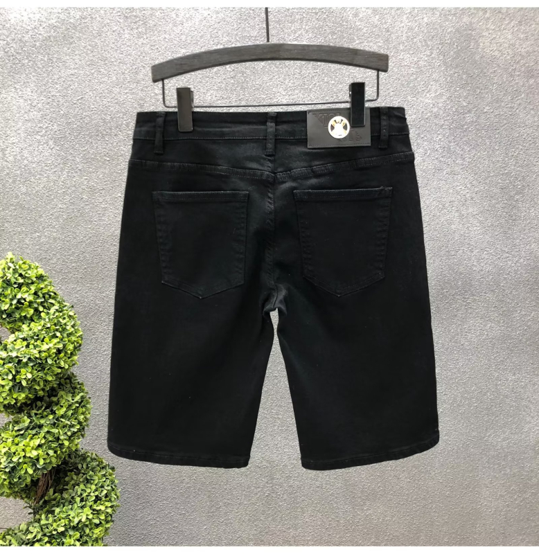 Muške traper kratke hlače, slobodna silueta, srednja duljina, ljetni stil, korejski stil, 80% pamuk