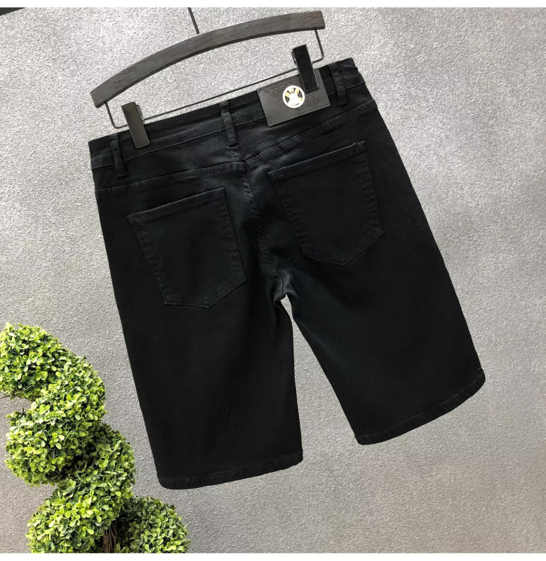 Muške traper kratke hlače, slobodna silueta, srednja duljina, ljetni stil, korejski stil, 80% pamuk