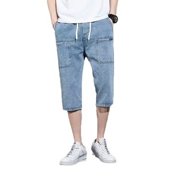 Traperice s više džepova, srednji pojas, ravni kroj, oprani poliester denim, casual muške traperice