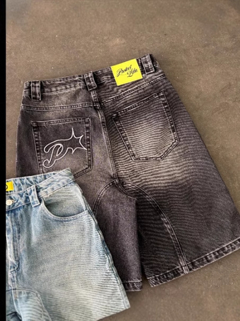 Muške traper šorceve ravnog kroja, korejski stil, dužina do koljena, ljetni model