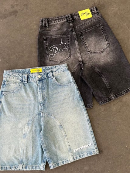 Muške traper šorceve ravnog kroja, korejski stil, dužina do koljena, ljetni model