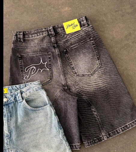 Muške traper šorceve ravnog kroja, korejski stil, dužina do koljena, ljetni model