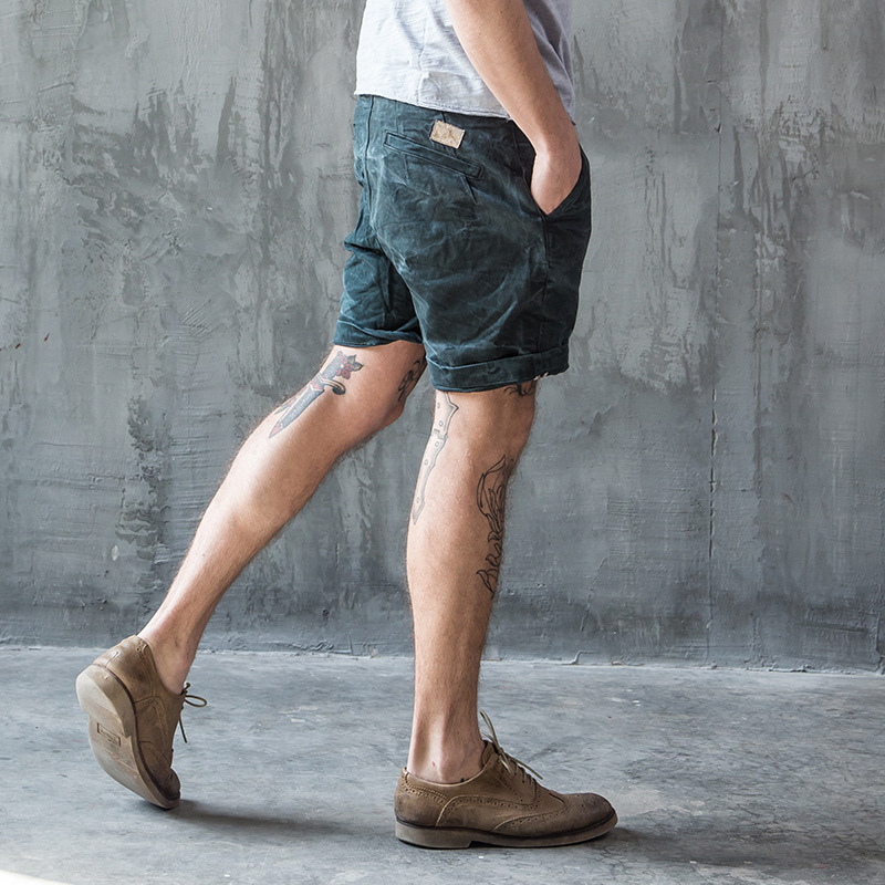 Muške džins kratke hlače, uski kroj, pamuk-denim, retro stil