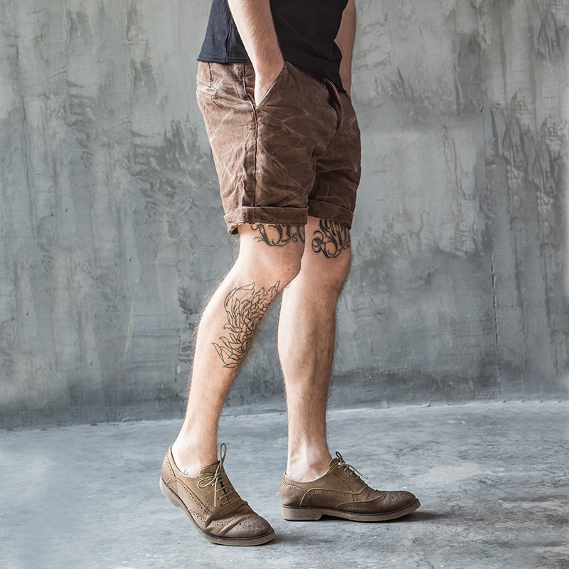 Muške džins kratke hlače, uski kroj, pamuk-denim, retro stil