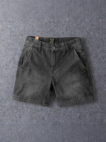 Muške traper šorceve, vintage stil, oprane, ravni kroj, pamuk 85%