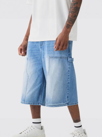 Muške traper šorceve, ležerno ravni kroj, srednje duljine, 90% pamuk, Ljeto 2025