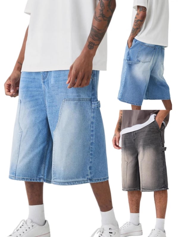 Muške traper šorceve, ležerno ravni kroj, srednje duljine, 90% pamuk, Ljeto 2025