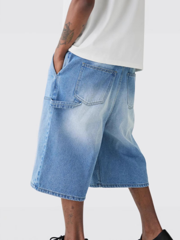 Muške traper šorceve, ležerno ravni kroj, srednje duljine, 90% pamuk, Ljeto 2025