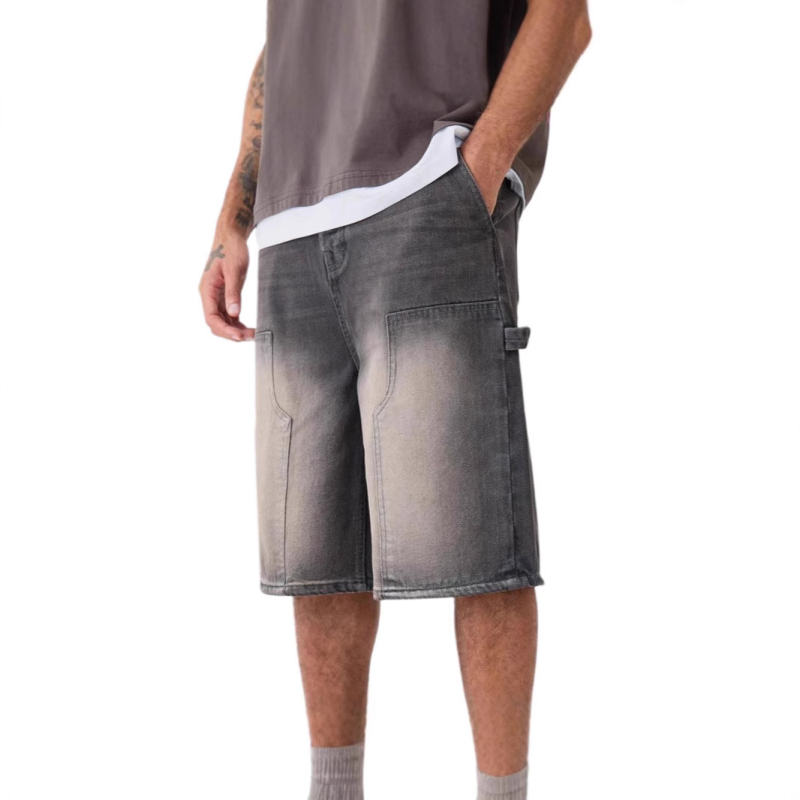 Muške traper šorceve, ležerno ravni kroj, srednje duljine, 90% pamuk, Ljeto 2025