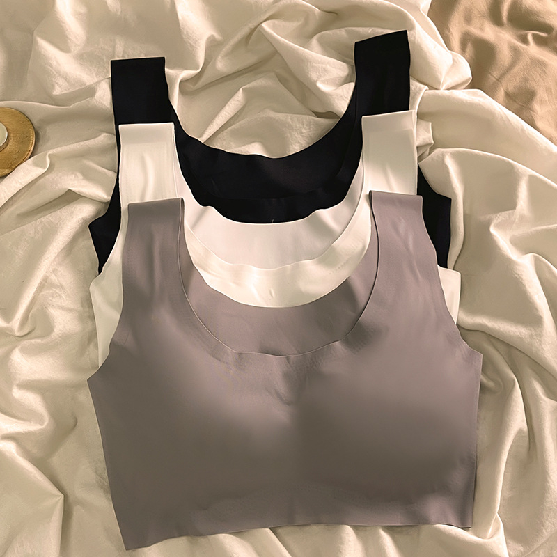 Nylonból készült seamless tube top sportmelltartó, 1/2 kosár, formázott (vékony felső rész, vastag alsó rész), lélegző, összegyűjt, csúszásmentes