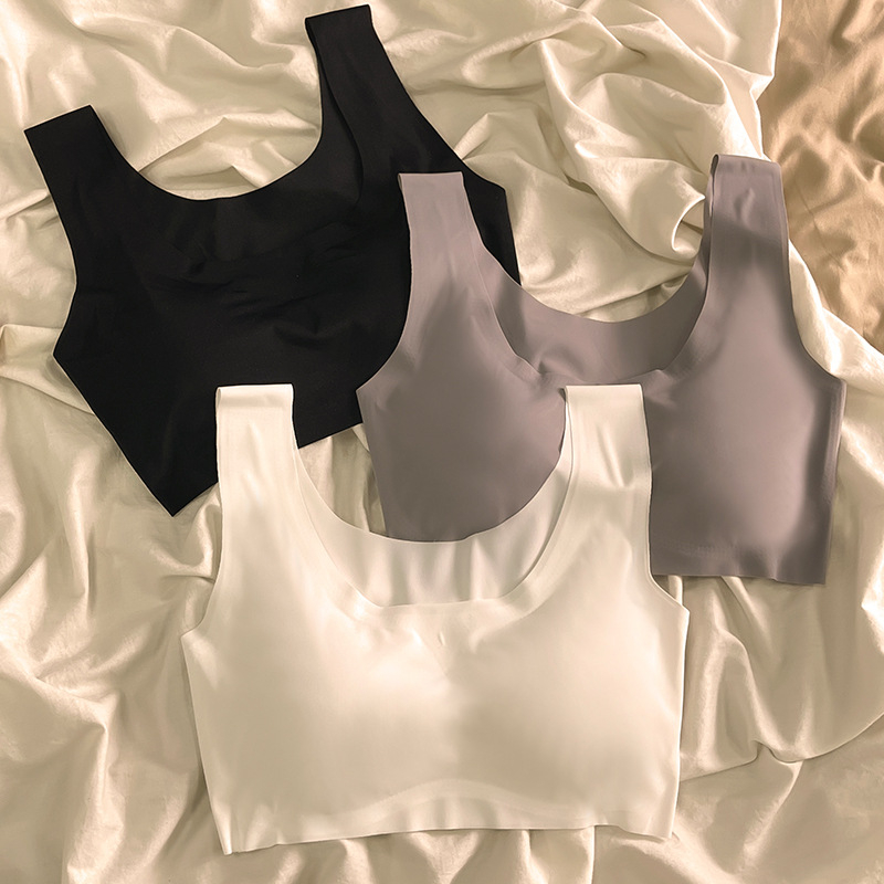 Nylonból készült seamless tube top sportmelltartó, 1/2 kosár, formázott (vékony felső rész, vastag alsó rész), lélegző, összegyűjt, csúszásmentes