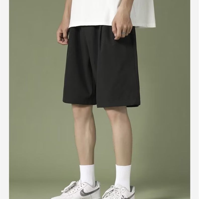 Muške traper šorceve - pet inča duljina, ravni kroj, hip-hop stil, denim tkanina, poliester