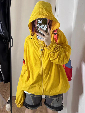 Jakna od denima s pamukom, polo ovratnik, dugi rukavi, zatvarač, široki kroj